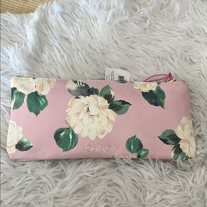 Ban.do Pink and Green Floral Cosmetic/Travel Bag